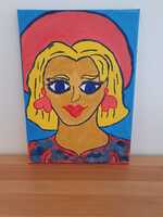 Hearty blondie, acrylic on canvas leveys/ width 24 cm korkeus/ height 33 cm hinta/ price 50 €