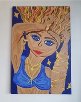 The Moon Goddes, acrylic on canvas leveys/ width 40 cm korkeus/ height 60 cm hinta/ price 140 €