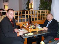 Vladimír Lorenz a David Kůs - společná večeře po udělení 8. danu
