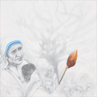 Néhány és sok 1. olaj, vászon 90 x 90 cm