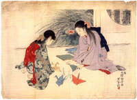 Grabado de origen japonés de cientos de años de antigüedad
