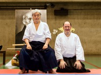 João Carlos com Yamada Sensei, da Sansuikai Internacional.