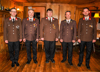v.l.: BGM HLM Karl Mühlsteiger, KDT HBI Alois Wieser, KDTSTV BM Josef Grasl, Kassier HV Martin Jenewein, Schriftführer HFM Florian Reiter