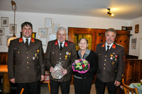 v.l.n.r.: OBI Josef Grasl, HFM Alois Bacher, Maria Bacher, HBI Alois Wieser