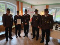 v.l.n.r.: HBI Alois Wieser, HFM Hannes Strickner, HLM Karl Mühlsteiger, BV Thomas Rainer, OBI Josef Grasl;
