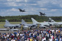 Turku Airshow 2019, Gripens, Typhoons and Rafales. Photo Rich Cooper
