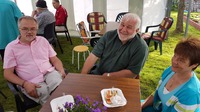 Steve och Christina Walent (t.h.) är missionärer i Tyskland. Här tillsammans med Filadelfias pastor Edward Holmberg.
