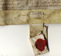 The seal and signature of Samuel Woodforde