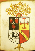 Quartered coat-of-arms from the Guildhall manuscript