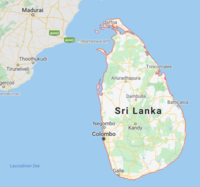 Figure 1. Land map Sri Lanka (Google Maps, 2020).