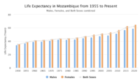 Figure 1: Life expectancy Mozambique (Worldometer, 2020)