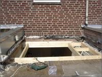 Houtbouw constructie als basis voor de dakkoepel