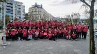 La marea rosa con Katxalin. Marcha nórdica solidaria