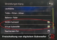 Freischaltung des digitalen Subwoofer bei vielen Skoda Modellen