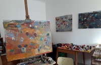 still-life in painting process
