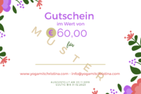 Geschenkgutschein Yoga mit Christina - Muster