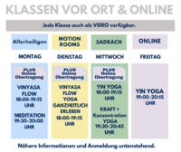 Aktueller Stundenplan Yoga mit Christina