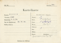 Josef Miklík's prison cards from the Gestapo police prison in the Terezín Small Fortress
