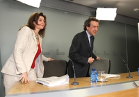 La Viceconsejera de Función Pública, Marta López y el consejero de Presidencia, José Antonio de Santiago-Juárez. Foto: JCyL.