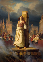 Museu Hermitage - Hermann Anton Stilke, Joana d'Arc na fogueira, 1843, óleo sobre tela.