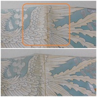 振袖の染み抜き(上段が作業前)