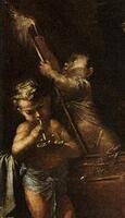 Humana Fragilitas (particolare putto che accende stoppino)