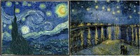 Vincent Van Gogh - Notte stellata (a sinistra) e Notte stellata sul Rodano (a destra)