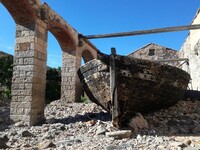 Figura 2. I vascelli venivano utilizzati durante la mattanza per caricare i tonni, per questo avevano una lunghezza di 26-27 metri. Foto: M. Giovanna Meloni. Per gentile concessione dell’Associazione Sa Fabbrica