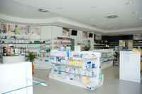 gondola lineare a esposizione bifacciale - arredamento farmacia e parafarmacia