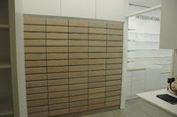 cassettiera willach con frontali in massello rovere cerato grigio - arredamento farmacia e parafarmacia