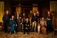 Don Johnson, Jamie Lee Curtis, Chris Evans, K Callan, Ana de Armas, Christopher Plummer, Michael Shannon, Jaeden Martell, Riki Lindhome, Toni Collette, & Katherine Langford in Knives Out. Lionsgate