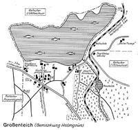 Historická mapa Velkého Rybníka z přelomu 30. a 40. let