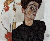Egon Schiele, Autoritratto con alchechengi