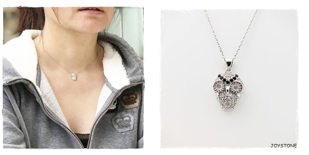 Cute Owl Silver Clavicle Necklace 