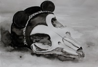 Lebka M.M., 2016, 50x70 cm, tuš na papíře