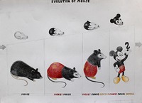 Evolution of mouse, 2017, 42x58 cm, pastelka na papíře