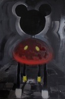 Židle Mickey mouse, 2017, 100x150 cm, olej, akryl, sprej na sololitu