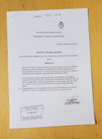 Proyecto presentado en la Cámara de Diputados bonaerense
