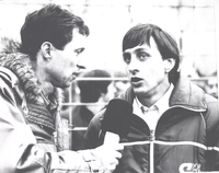 Leen van den Ende (L) en Johan Cruijff (R)