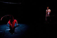 Dancer Emma Martin and musician Seán Óg improvise with the Body Response System, Project Brand New, Project Art Centre, Dublin, April 2010