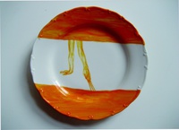 Propojení 2, malba na porcelán, 2007