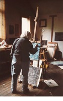 Elga i ateljén i Ruovesi, 1998