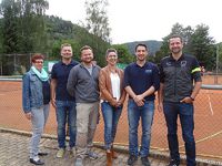 (v. l. n. r.) Conny Stork (Vorsitzende), Christian Pfaff, Johann Janzen, Anja Schrock, Markus Spitz und Raphael Minor (Sportwart)