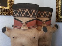 Figuras escultóricas de cerámica Cuchimilco, Cultura Chancay (1200-1470 d.C.)