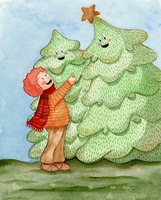 Ilustración en acuarelas y lápiz de color