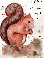 Ilustración en acuarelas y lápiz de color