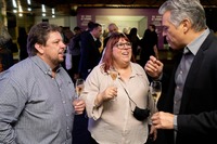 Durante el cóctel posterior a las degustaciones, junto al actor, presentador y cantante brasileño Juan Alba en los salones del Dall'Onder Grande Hotel
