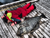 Ruijanpallas 52kg ja sen kalastaja