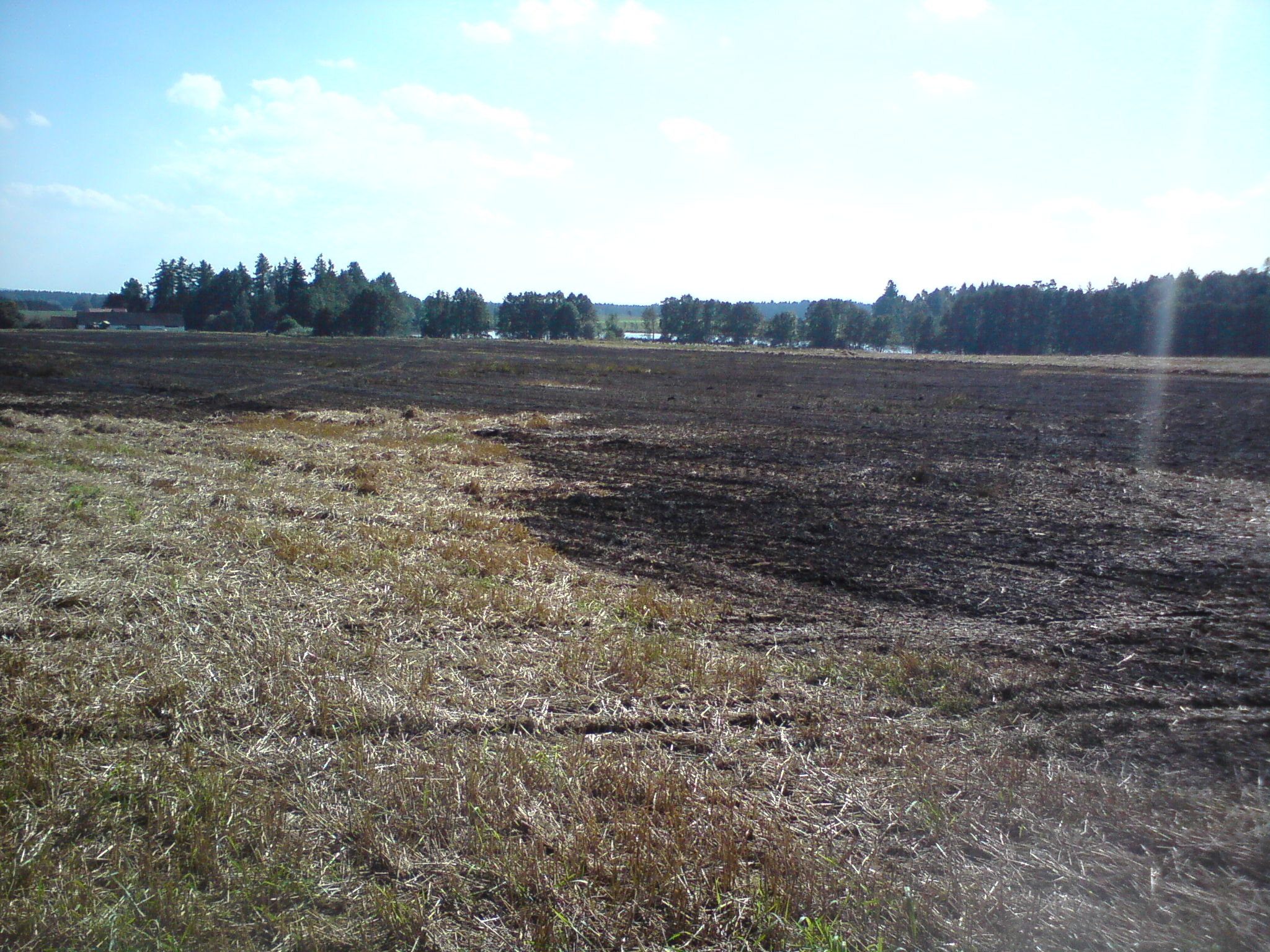 Požár slámy Tyšerův rybník