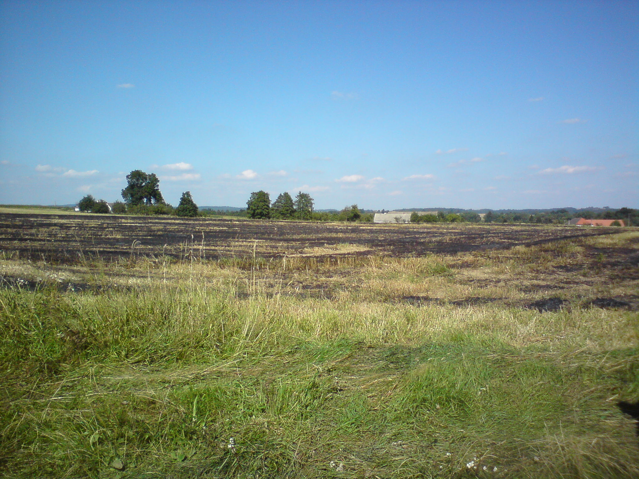 Požár slámy Tyšerův rybník